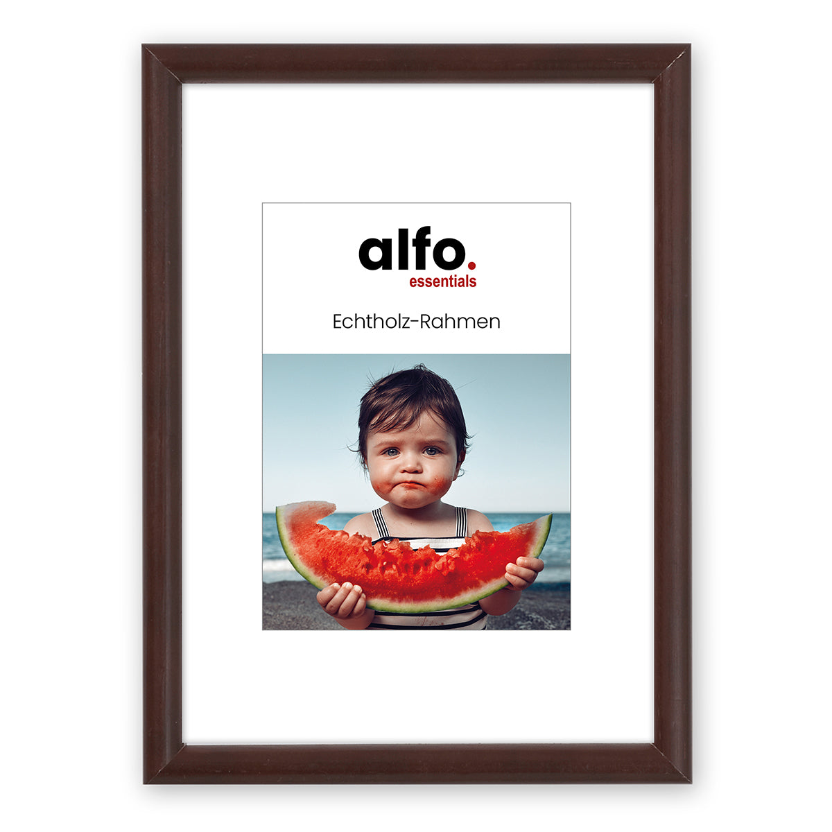 alfo. Rondo 20x30 cm donkerbruin, houten fotolijst
