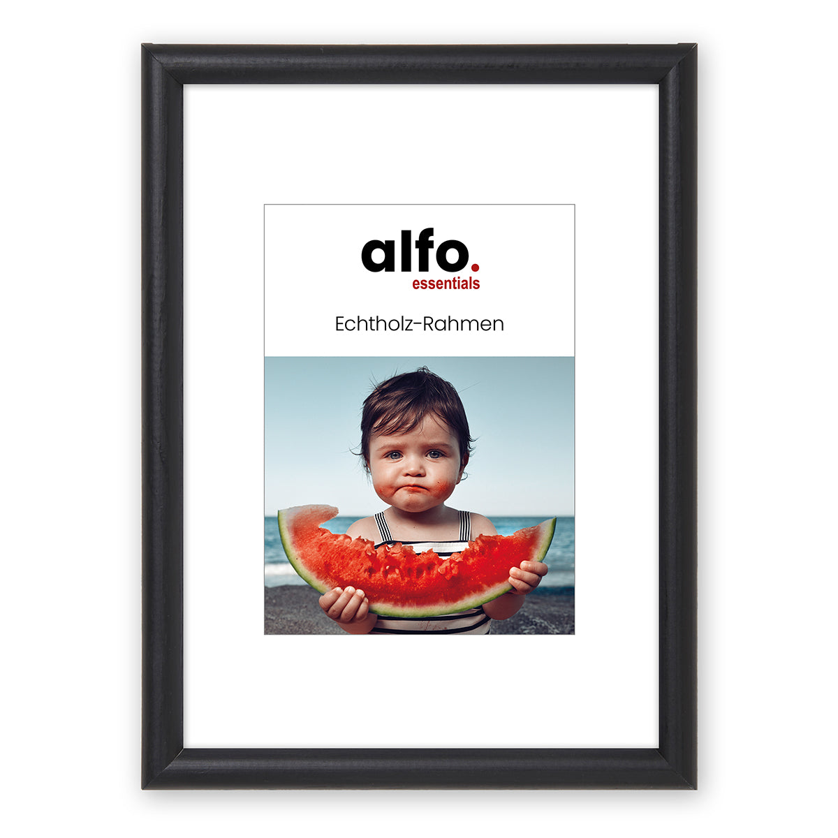 alfo. Rondo 13x18 cm zwart, houten fotolijst