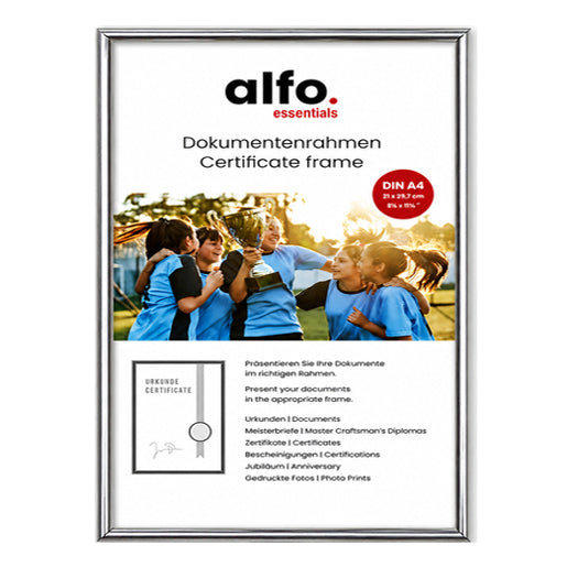 alfo. Tibet A4 glanzend zilver, aluminium fotolijst