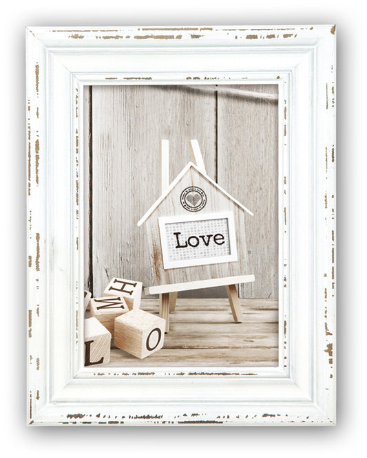 ZEP Rivoli 20x30 cm, witte houten fotolijst in het vintage stijl