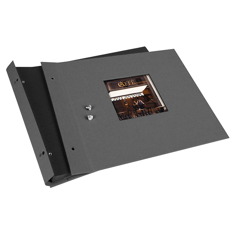 Goldbuch Bella Vista 30x25 cm, grijs met 40 zwarte pagina's, schroefalbum