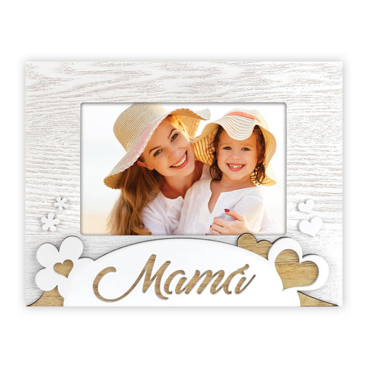 ZEP Mama, 10x15cm liggend formaat wit tafelfotolijst van hout
