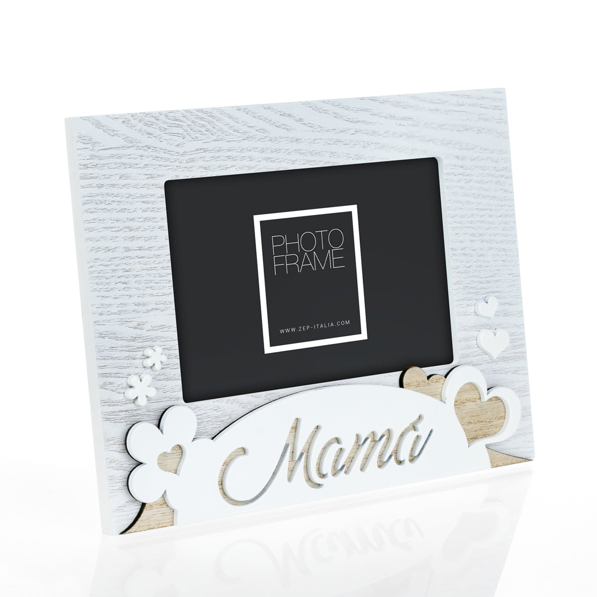 ZEP Mama, 10x15cm liggend formaat wit tafelfotolijst van hout