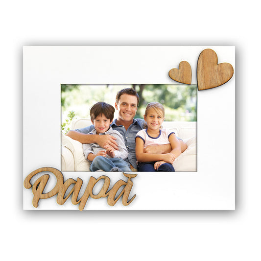 ZEP Papa, 10x15cm liggend formaat wit tafelfotolijst van hout