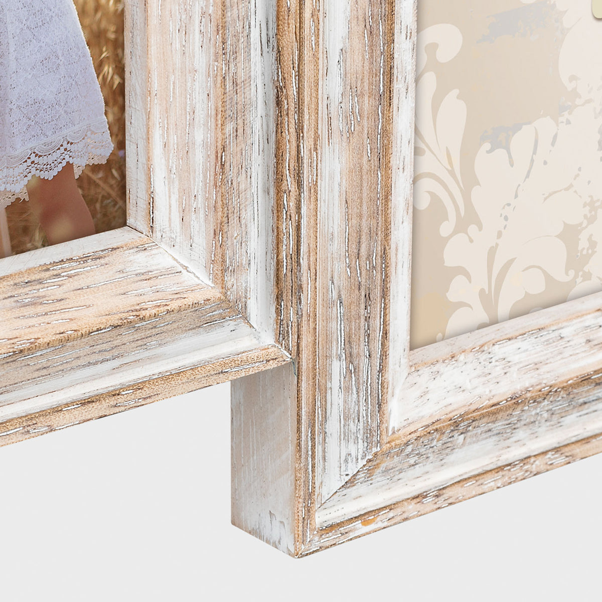 ZEP Rosel 4-voudig Galerie wit-vintage voor 2x 10x15cm+2x 13x18 cm, van hout