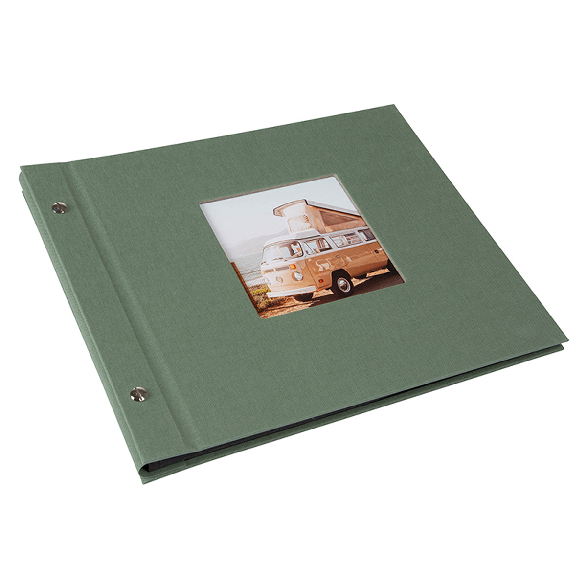 Goldbuch Bella Vista 30x25 cm, 40 zwart pagina's, artisjokgroen, schroefalbum