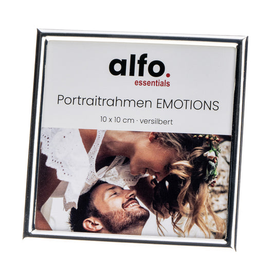 alfo. Emotions 10x10 cm glanzend zilver portretlijst