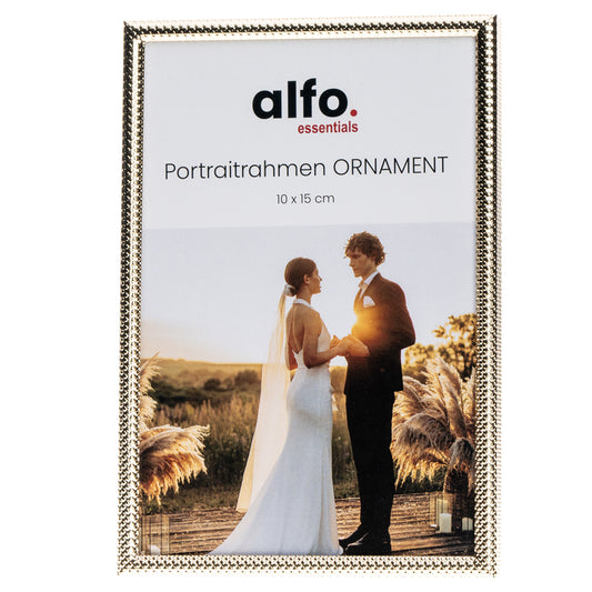 alfo. Ornament 10x15 cm warm-goud glanzend portretlijst