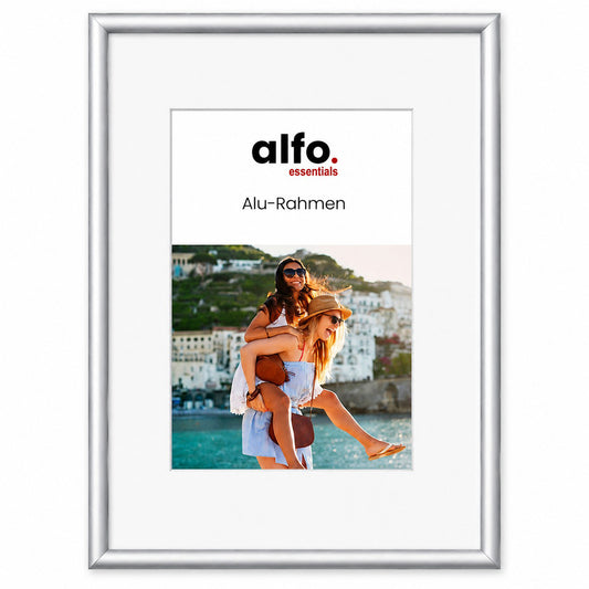 alfo. Tibet 13x18 cm glanzend zilver, aluminium fotolijst