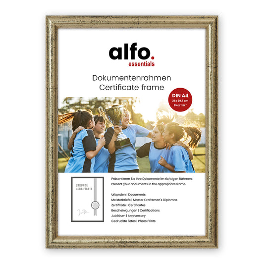 alfo. Rondo A4 goud, houten fotolijst (21x29,7 cm)