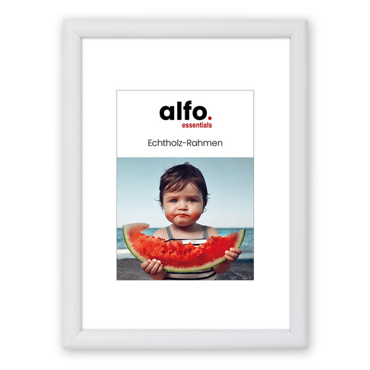 alfo. Rondo 13x18 cm wit, houten fotolijst