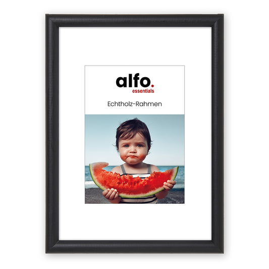 alfo. Rondo 15x20 cm zwart, houten fotolijst