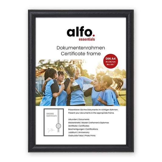 alfo. Rondo A4 zwart, houten fotolijst (21x29,7 cm)