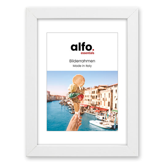 alfo. Andria 15x20 cm wit, met 10x15cm passe-partout (koelwit), MDF-fotolijst