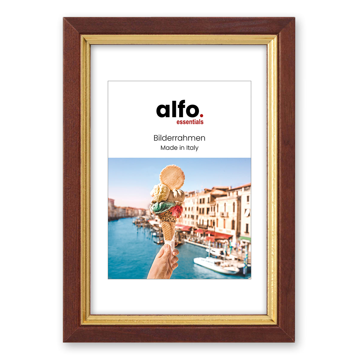alfo. Messina 18x24 cm bruin-goud houten fotolijst