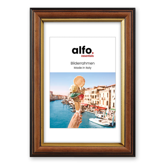 alfo. Ragusa A4, bruin-goud houten fotolijst