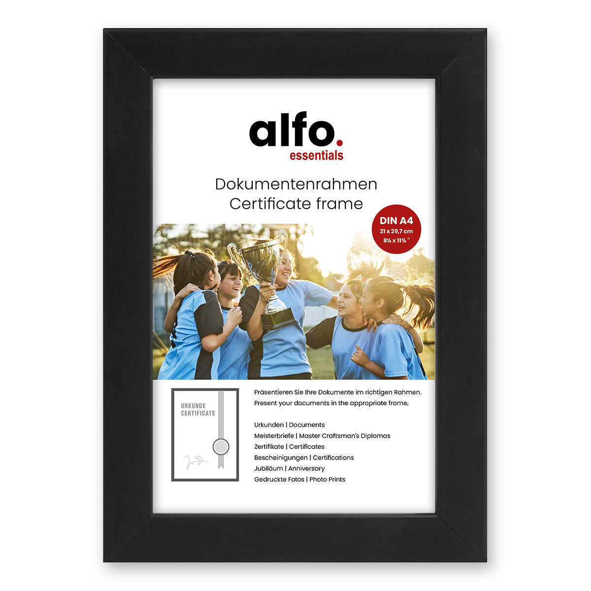 alfo. Amalfi A4, zwart houten fotolijst