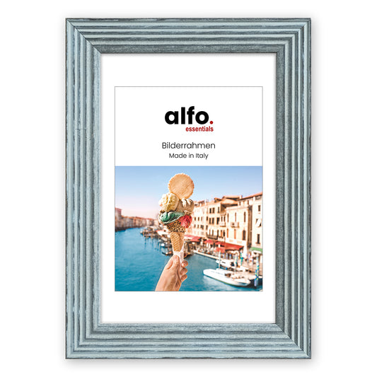 alfo. Arezzo 15x20 cm blauw, houten fotolijst