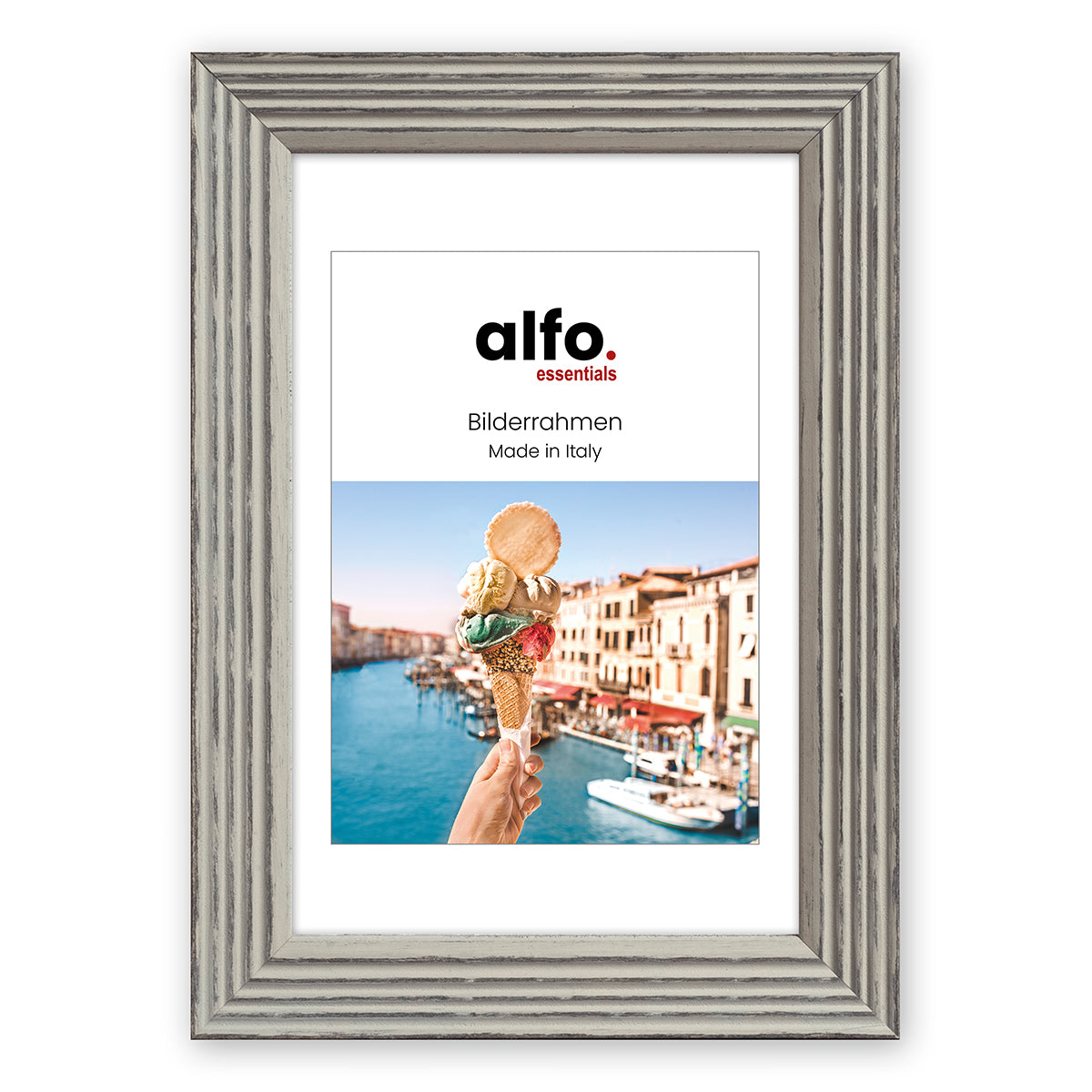 alfo. Arezzo 30x40 cm grijs, houten fotolijst