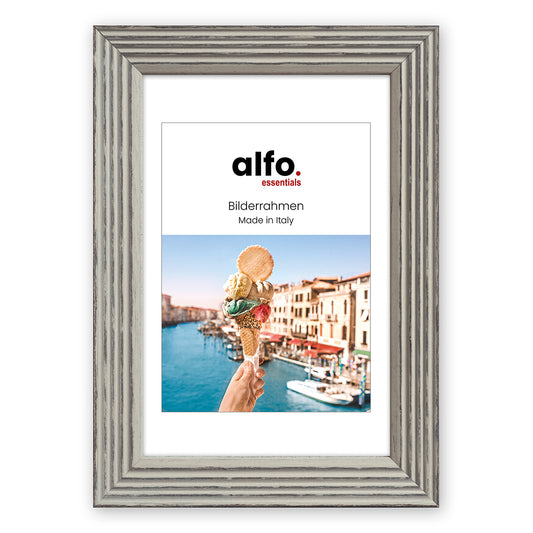 alfo. Arezzo 30x40 cm grijs, houten fotolijst