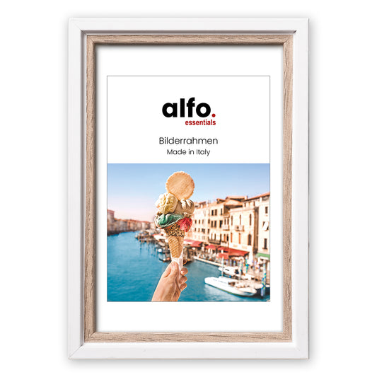 alfo. Neapel 30x40 cm wit-eiken, houten fotolijst