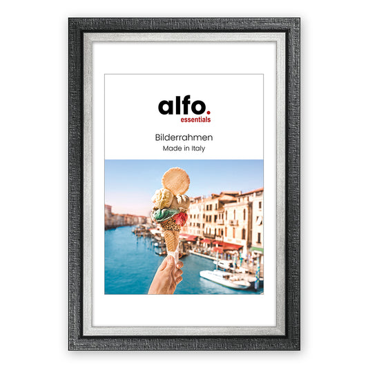alfo. Neapel 13x18 cm zwart-zilver, houten fotolijst
