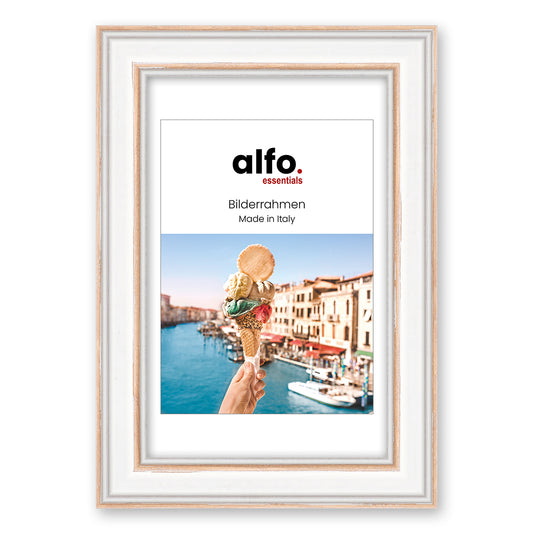 alfo. Florenz 18x24 cm wit, houten fotolijst