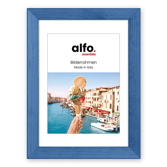 alfo. Nina 15x20 cm blauw, houten fotolijst