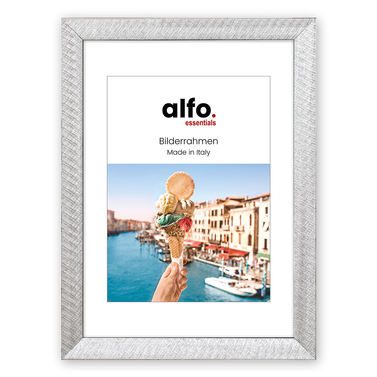 alfo. Gela 10x15 cm zilver, houten fotolijst