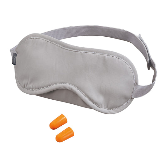 alfo. gevoerde Slaapmasker met twee Oordopjes, grijs