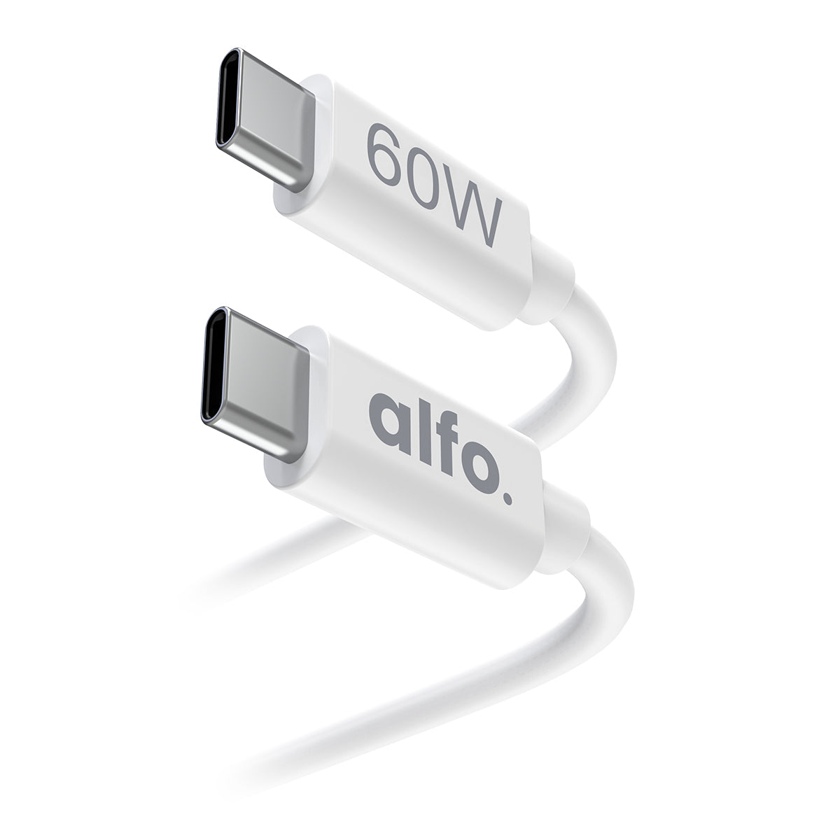 alfo. 60 W USB-C kabel wit, 1,2 m