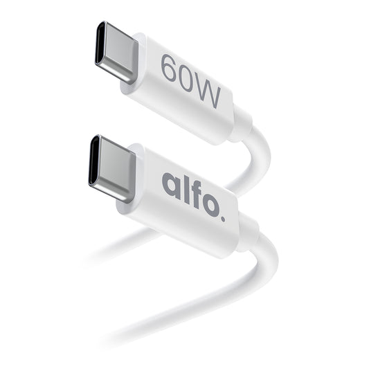 alfo. 60 W USB-C kabel wit, 1,2 m