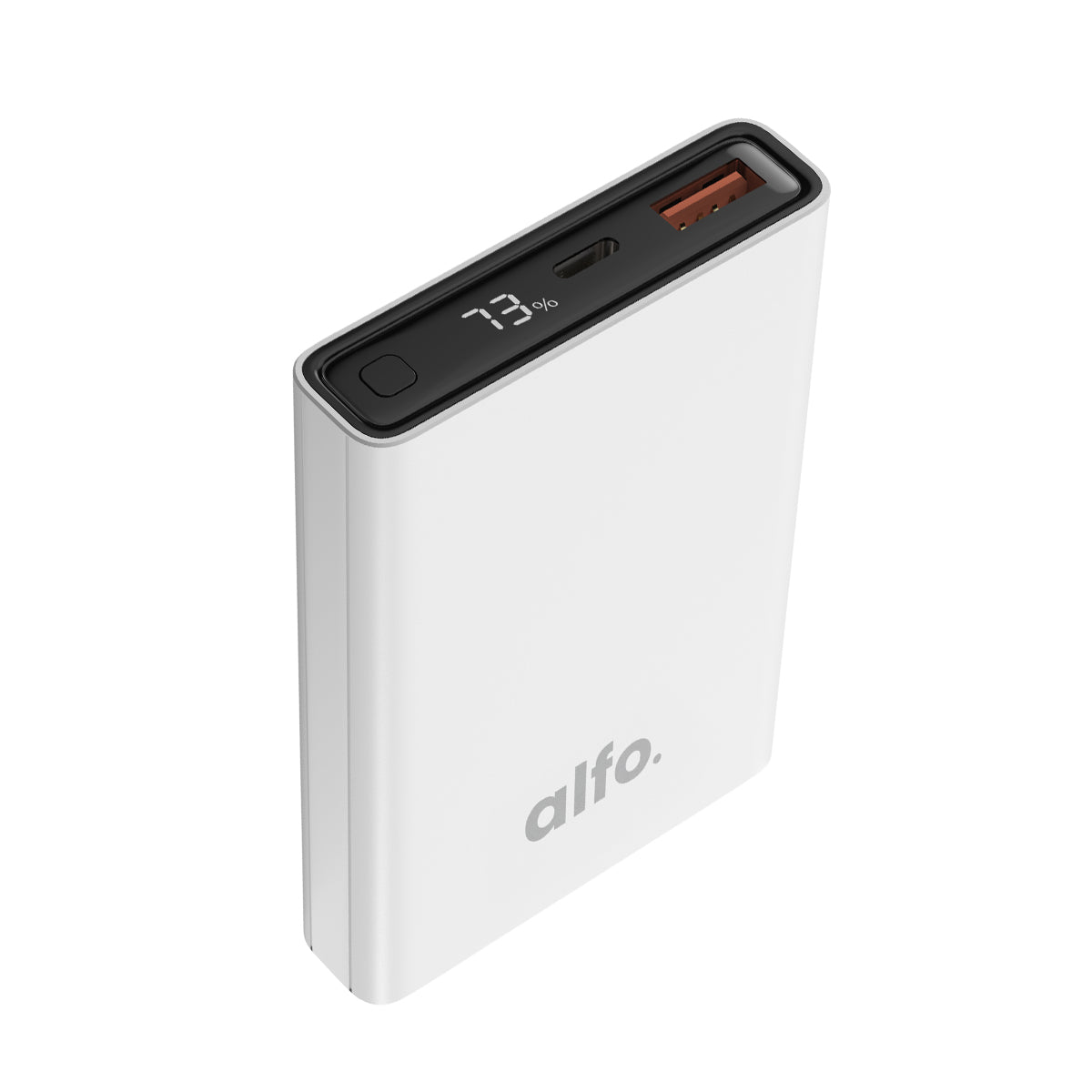 alfo. Powerbank mini 10.000mAh wit, Power Delivery, lcd-scherm