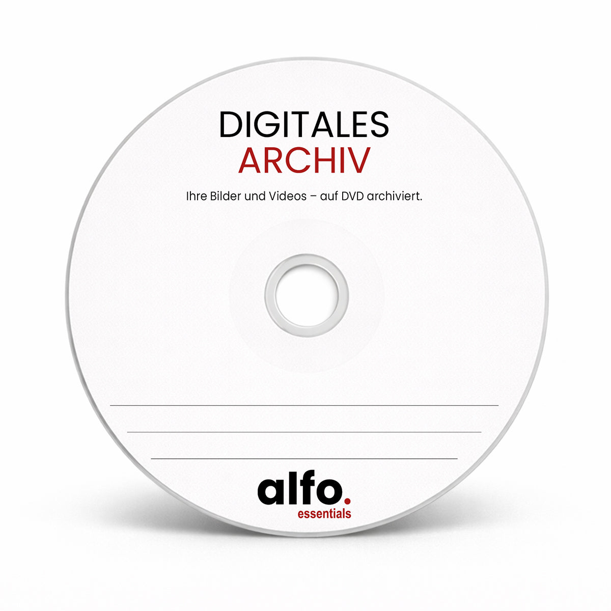 alfo. DVD-R in papieren vensterhoes, "negatieven-dvd"