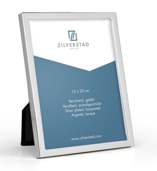 Zilverstad Madeira 15x20 cm glanzend zilver metalen fotolijst om op te hangen en neer te zetten