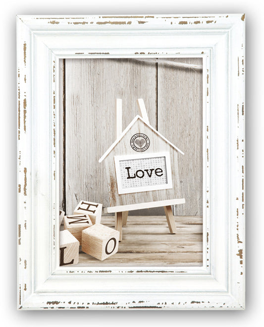 ZEP Rivoli 10x15 cm, witte houten fotolijst in het vintage stijl
