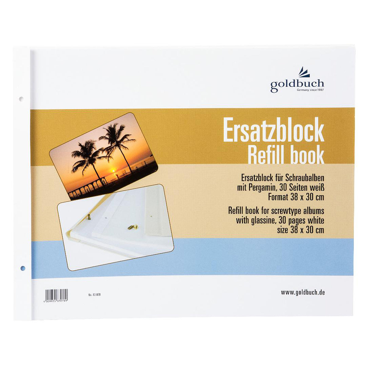 Goldbuch Navulblok 38x30 cm, 30 witte pagina's voor Schroefalbums