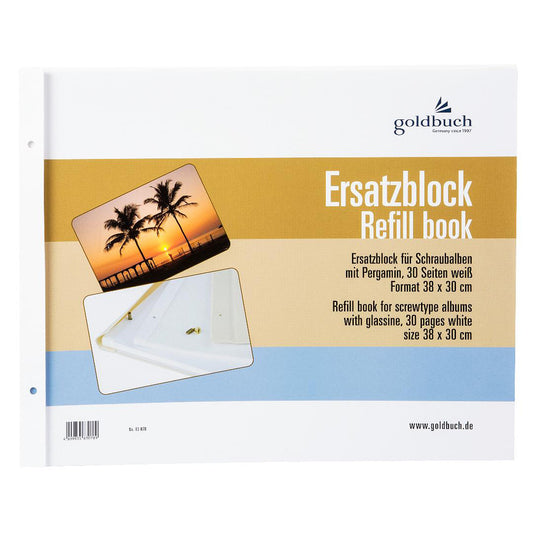 Goldbuch Navulblok 38x30 cm, 30 witte pagina's voor Schroefalbums