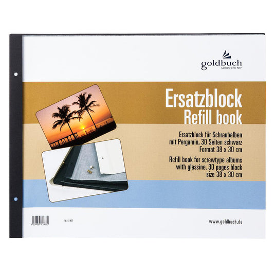 Goldbuch Navulblok 38x30 cm, 30 zwarte pagina's, voor Schroefalbums
